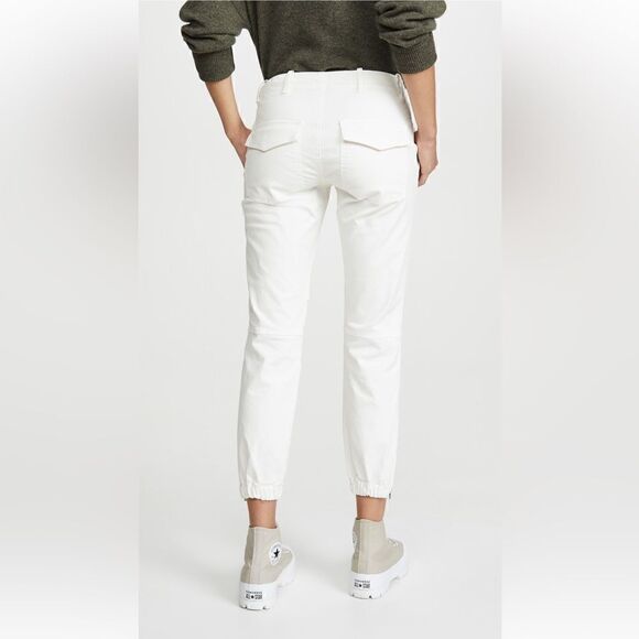 NILI LOTAN Cropped Military Pant in Eggshell - Picture 4 of 15